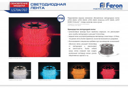 Cветодиодная LED лента Feron LS704, 60SMD(2835)/м 4.4Вт/м 100м IP65 220V синий арт.26242