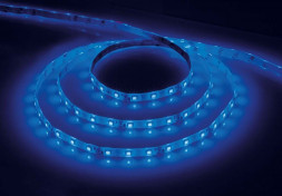 Cветодиодная LED лента Feron LS604, 60SMD(3528)/м 4.8Вт/м  1м IP65 12V синий арт.27751