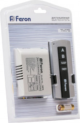 Выключатель дистанционный 230V 1000W 3-хканальный 30м с пультом управления, TM76 арт.23345