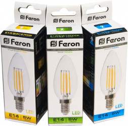 Лампа светодиодная Feron LB-58 Свеча E14 5W 2700K арт.25572