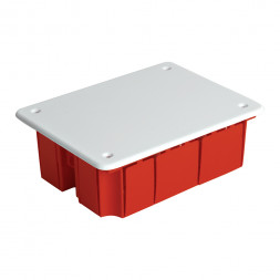 Коробка монтажная для сплошных стен, с крышкой, 120*92*45мм STEKKER EBX30-01-1-20-120, красный арт.49005