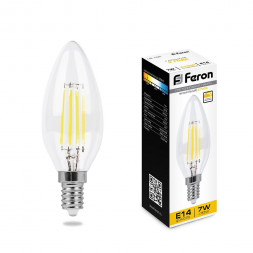 Лампа светодиодная диммируемая Feron LB-166 Свеча E14 7W 2700K арт.25870