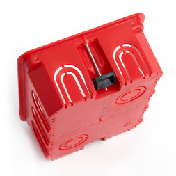 Коробка монтажная для полых стен, с пластиковыми зажимами, с крышкой, 120*92*45мм STEKKER EBX30-02-1-20-120, красный арт.49008