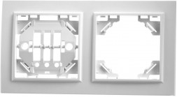 Рамка 2-местная горизонтальная STEKKER, PFR00-9002-01, серия Эрна, белый арт.39055