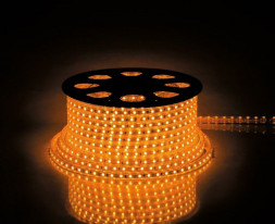 Cветодиодная LED лента Feron LS704, 60SMD(2835)/м 4.4Вт/м  100м IP65 220V желтый арт.26240