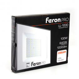 Светодиодный прожектор Feron.PRO LL-1000 IP65 100W 6400K арт.41541