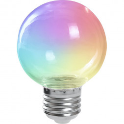 Лампа светодиодная Feron LB-371 Шар прозрачный E27 3W RGB быстрая смена цвета арт.38130