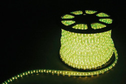 Дюралайт (световая нить) со светодиодами, 2W 100м 230V 36LED/м 13мм, лимонный, LED-R2W арт.26206