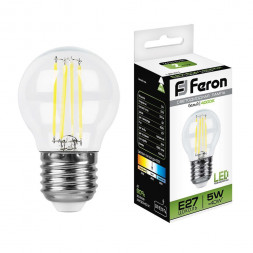 Лампа светодиодная Feron LB-61 Шарик E27 5W 4000K арт.25582