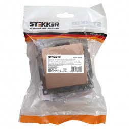 Выключатель 1-клавишный STEKKER GLS10-7103-02, 250В, 10А, серия Катрин, шампань арт.39589