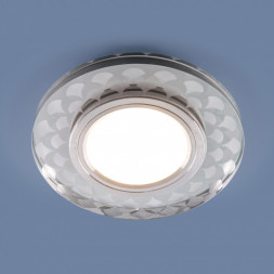 Встраиваемый точечный светильник с LED подсветкой белый/зеркальный Elektrostandard 2247 MR16