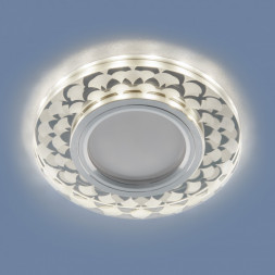 Встраиваемый точечный светильник с LED подсветкой белый/зеркальный Elektrostandard 2247 MR16