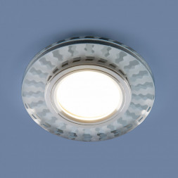 Встраиваемый точечный светильник с LED подсветкой белый/зеркальный Elektrostandard 2248 MR16