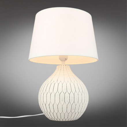 Настольная лампа Omnilux OML-16604-01 Ribolla 1хE27х60W белый+серый