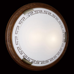 Настенно-потолочный светильник СОНЕКС 160/K GRECA WOOD E27 2*60W 220V IP20 белый/коричневый