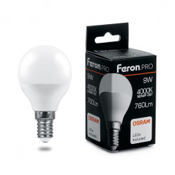 Лампа светодиодная Feron.PRO LB-1409 Шарик E14 9W 4000K