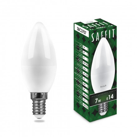 Лампа светодиодная SAFFIT SBC3707 Свеча E14 7W 4000K арт.55031