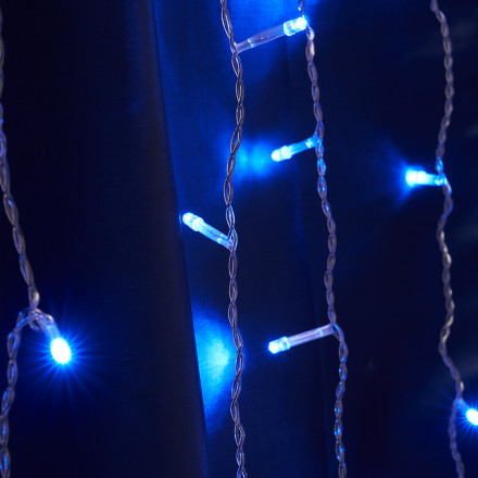 Светодиодная гирлянда Feron CL22 бахрома  4,5м*0,7м + 3м 230V синий c питанием от сети