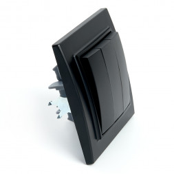 Выключатель 3-клавишный STEKKER  PSW10-9007-03, 250В, 10А, серия Эрна, черный арт.39924