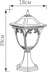 Светильник садово-парковый Feron PL4074 четырехгранный на постамент 60W E27 230V, черное золото