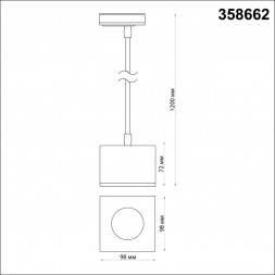 Однофазный трековый светодиодный светильник, длина провода 1.2м NOVOTECH 358662 PATERA