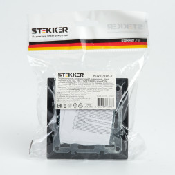 Переключатель перекрестный 1-клавишный STEKKER  PSW10-9009-03, 250В, 10А, серия Эрна, черный арт.39927