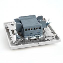 Переключатель 2-клавишный STEKKER  PSW10-9005-01, 250В, 10А, серия Эрна, белый арт.39919