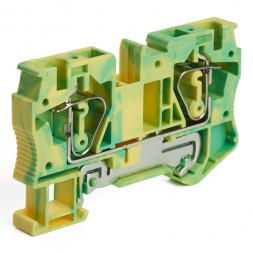 Зажим пружинный, 2-проводной проходной ЗНИ - 2,5 (JXB ST 2,5), желтый, зеленый STEKKER арт.39959