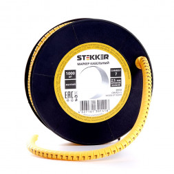 Кабель-маркер &quot;7&quot; для провода сеч.1,5мм STEKKER CBMR15-7 , желтый, упаковка 1000 шт арт.39137