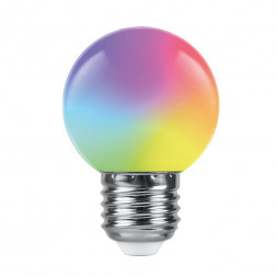 Лампа светодиодная Feron LB-371 Шар матовый E27 3W RGB плавная сменая цвета арт.38115