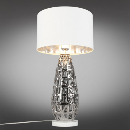 Настольная лампа Omnilux OML-19414-01 Borselli 1хE27х60W хром+белый