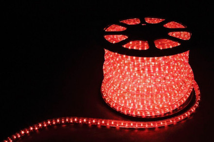 Дюралайт светодиодный Feron LED-R2W 2-х жильный , красный 1,44Вт/м 36LED/м 100м 220V арт.26061