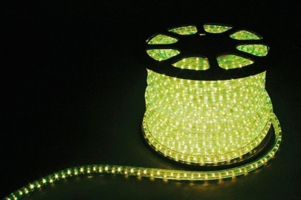 Дюралайт светодиодный Feron LED-F3W 3-х жильный , лимонный 2,88Вт/м 72LED/м 50м 220V арт.26208