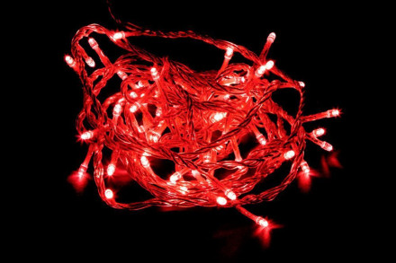 Светодиодная гирлянда Feron CL03 линейная 4м +1.4м 230V красный c питанием от сети арт.26774