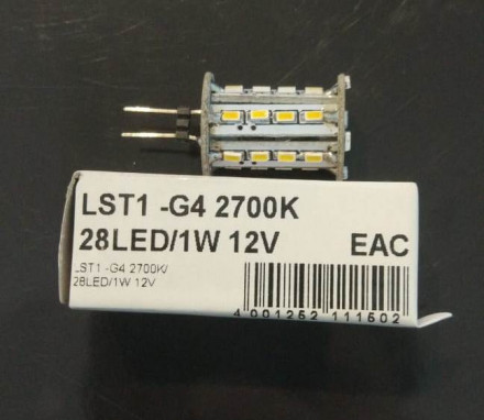 Лампа светодиодная LINVEL LST1 -G4 2700K/ 28LED/1W 12V
