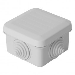 Коробка разветвительная STEKKER EBX10-34-55, 70*70*40мм, 4 ввода, IP55, светло-серая (GE41236) арт.39997