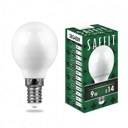 Лампа светодиодная SAFFIT SBG4509 Шарик E14 9W 2700K