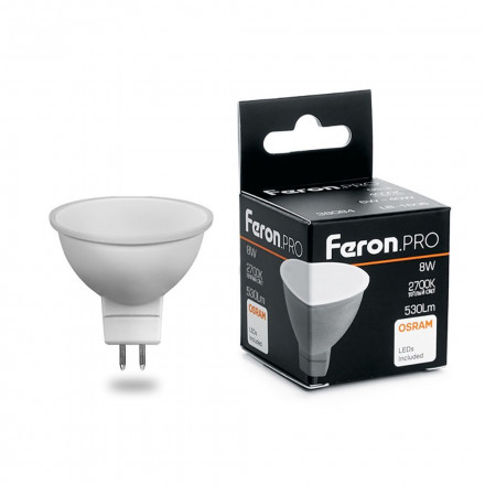 Лампа светодиодная Feron.PRO LB-1608 MR16 G5.3 8W 2700K арт.38089