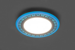 Светодиодный светильник Feron AL2440 встраиваемый 9W 4000K с синей подсветкой, белый