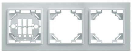 Рамка 3-местная горизонтальная STEKKER, PFR00-9003-01, серия Эрна, белый арт.39056