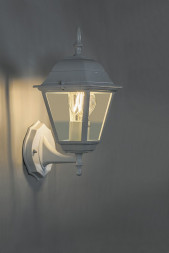 Светильник садово-парковый Feron 4101/PL4101 четырехгранный на стену вверх 60W E27 230V, белый