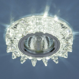 Точечный светодиодный светильник с хрусталем серебро/зеркальный Elektrostandard 6037 MR16 SL