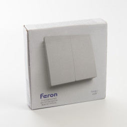 Выключатель беспроводной FERON, TM82 SMART, 230V, 500W, двухклавишный, белый арт.41129