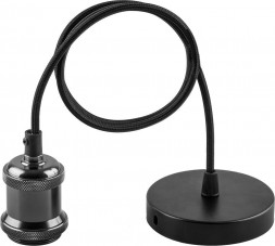 Патрон для ламп Feron LH128 со шнуром 1м 230V E27 чёрный арт.22365