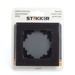Рамка 1-местная ,STEKKER ,GFR00-7001-04,  серия Катрин, шоколад арт.39535