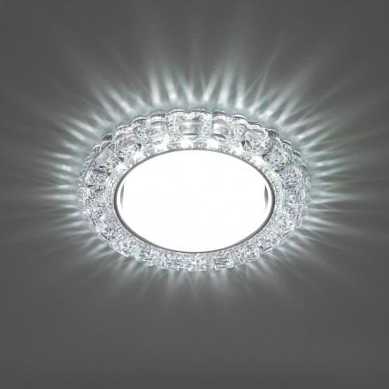 Светильник встраиваемый с белой LED подсветкой Feron CD4045 потолочный GX53 без лампы, прозрачный, хром