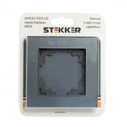 Рамка 1-местная STEKKER, GFR00-7001-03, серия Катрин, серебро арт.39531