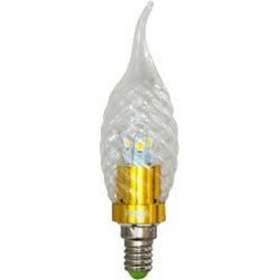 Лампа светодиодная, 6LED(3.5W) 230V E14 6400K золото, LB-78