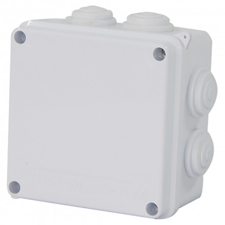 Коробка разветвительная STEKKER EBX30-02-65, 100*100*70 мм, 7 мембранных вводов, IP65, светло-серая арт.39554