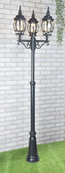 Уличный трехрожковый светильник на столбе IP33 Elektrostandard NLG99HL005 черный